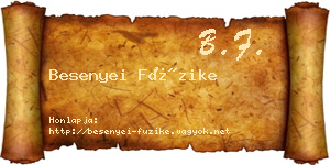 Besenyei Füzike névjegykártya